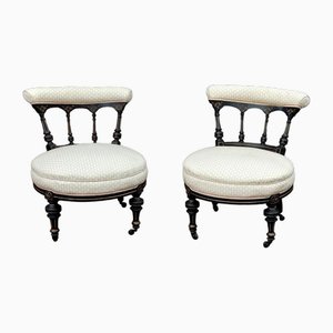 Victorian Aesthetic Era Ebonised Children's Chairs, Set of 2