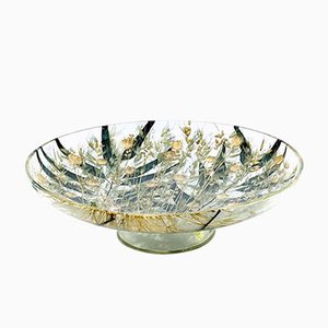 Vintage Acrylic Glass Bowl with Wheat Inclusions, 1970s