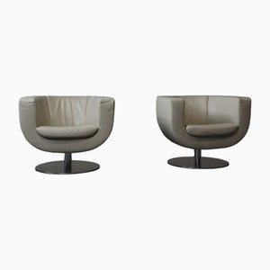 Fauteuils Tulip en Cuir par Jeffrey Bernett de B&b Italia / C&b Italia, 2000s, Set de 2