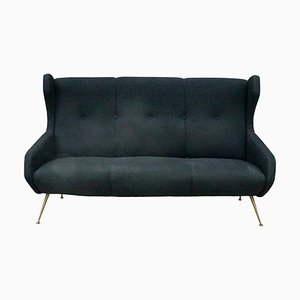 Black Fabric Sofa, 1950s