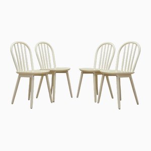 Danish Beech Chairs, 1970s, Set of 4