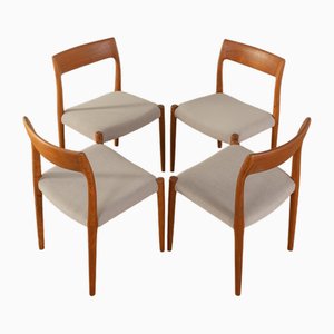 Model 77 Dining Chairs by Niels Otto Møller for J.L. Møllers, 1950s, Set of 4