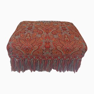 Pouf in Fabric with Floral Motif