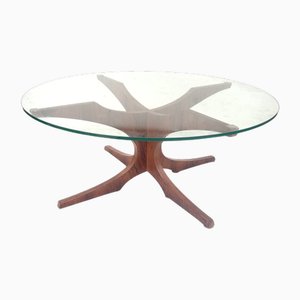 Table Basse Ronde Mid-Century, 1970s