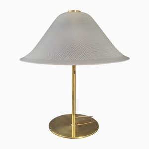 Lampada da tavolo grande in vetro e ottone di Peill & Putzler, anni '60