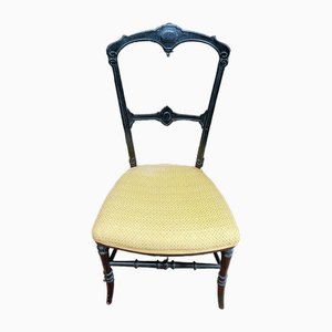 Napoleon III Dining Chair with Yellow Woven Seat