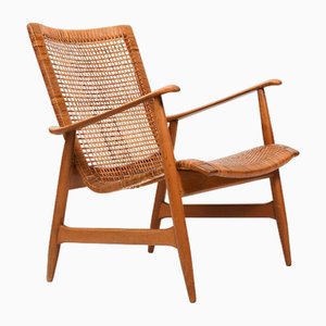 Cane Easy Chair attributed to Ib Kofod-Larsen, 1950s