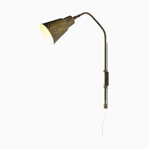 Swedish Adjustable Bracket Wall Lamp in Brass from Bergboms, 1950s