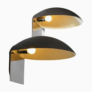 Large Italian Lacquered Metal Sconces in the style of Stilnovo, 1960, Set of 2