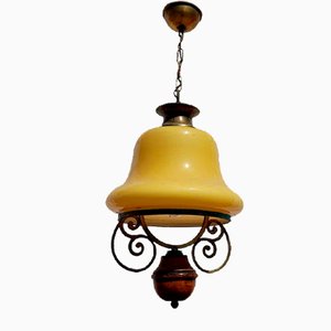 Lampe à Suspension Bell Vintage en Verre