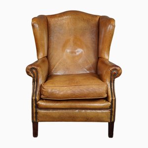 Fauteuil Vintage en Cuir Marron