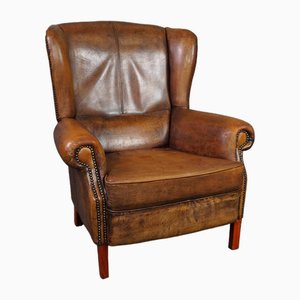 Fauteuil Vintage en Cuir Marron