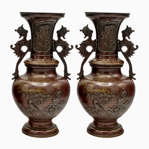 Vases en Bronze, Japon, 1850s, Set de 2