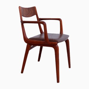 Poltrona Boomerang in teak di Alfred Christensen per Slagelse Furniture Works, anni '60