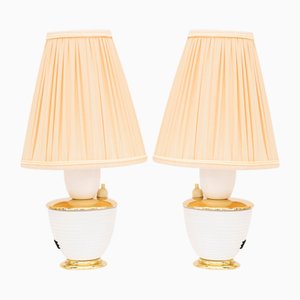 Rupert Nikoll Table Lamps with Fabric Shades by Rupert Nikoll, Vienna, 1950s, Set of 2