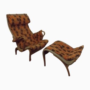 Pernilla Chair & Ottoman by Bruno Mathsson, Set of 2