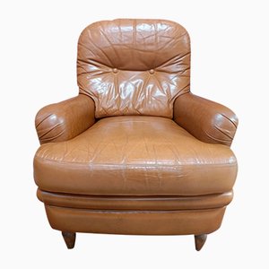 Cognac Leather Club Chair, 1970s