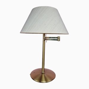 Lámpara de mesa vintage con brazo articulado de latón de Solken, años 70