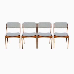 Mid-Century Model 49 Dining Chairs in Teak by Erik Buch for Odense Machine Gunning, 1960s, Set of 4