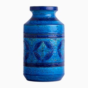 Vintage Italian Carta Fiorentina Vase by Aldo Londi for Bitossi, 1960s