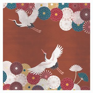 Revêtement Mural Flowers and Storks en Tissu Marron par Chiara Mennini pour Midsummer-Milano