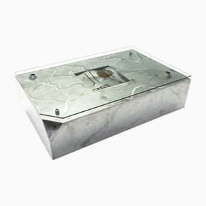 Welding Art Coffee Table in Stainless Steel and Glass