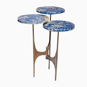 Handcrafted Side Table in Bronze with Multi-Level Marble Tops, 2022