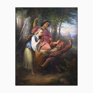 Karl Joseph Geiger, Mythologische Szene, 1869, Öl auf Leinwand, Gerahmt