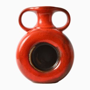 Fat Lava Vase in Orange & Rot, 1970er