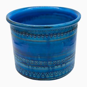 Rimini Blu Vase by Aldo Londi and Flavia Montelupo for Bitossi, Italy, 1970s