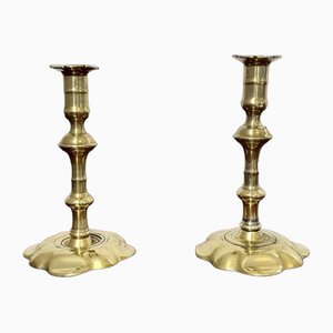 Queen Ann Brass Candlesticks, 1705, Set of 2