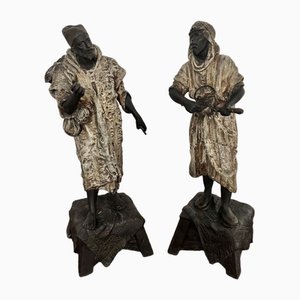 Statuette Spelter vittoriane, metà XIX secolo, set di 2