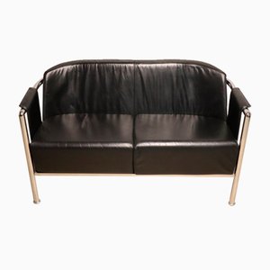 Vintage Synthetic Leather and Chromed Metal Sofa, 1970s