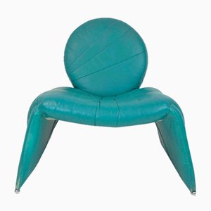 C35 Calypso Lounge Chair in Leather by Vittorio Introini for Saporiti Italia, 1980s