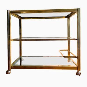 Vintage Brass and Glass Bar Cart, 1980s