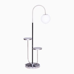 Lampada da terra Bauhaus in metallo cromato attribuita a Jindřich Halabala per Up Závody, Repubblica Ceca, anni '30