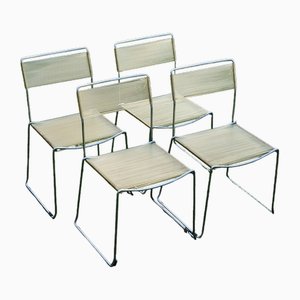 White Spaghetti White Chairs by Giandomenico Belotti for Alias, 1980s, Set of 4