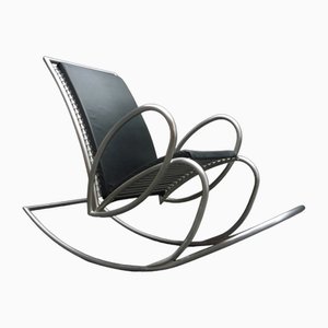 Futuristic Stainless Steel Rocking Chair from Meyer Stahl Möbel, 1990s
