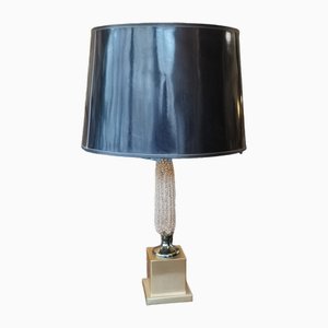 Hollywood Regency Corn Decor Gold Table Lamp with Black Lampshade