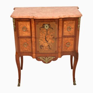 Antique French Marble Top Inlaid Commode, 1890