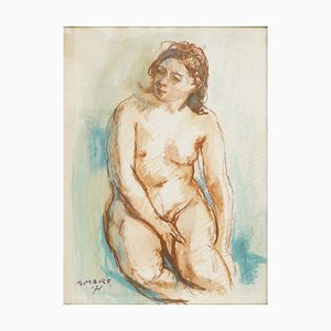 Moro, Nude of Seated Woman, 1971, Pastel