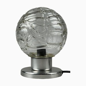Lámpara de mesa era espacial de cromo y vidrio de Doria Leuchten, años 70