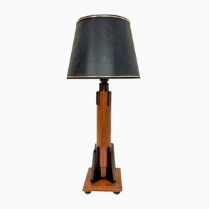 Art Deco Amsterdam School Wooden Table Lamp, 1920s