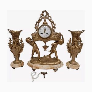 French Napoleon III Bronze Clock