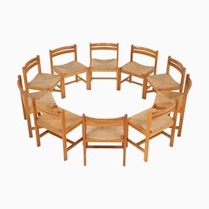 Sillas de comedor escandinavas Mid-Century de Børge Mogensen para Karl Andersson & Söner, años 70. Juego de 10