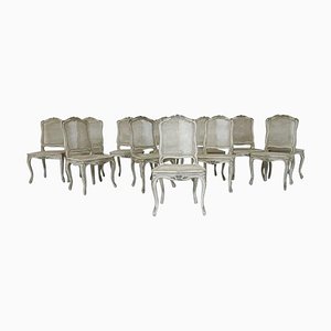 Louis XV Style Belgian Cane Chairs, 2000s, Set of 12