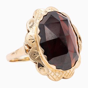 Vintage 14k Gold Garnet Ring, 1960s