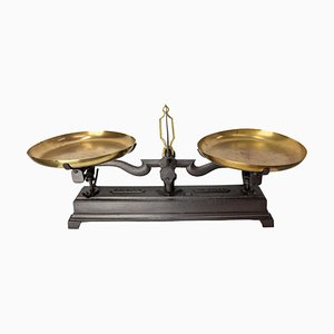 Antique Trade Scale in Brass and Cast Iron, France, 1880s