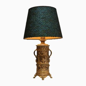 19th Century Oil Table Lamp in Gilded Bronze