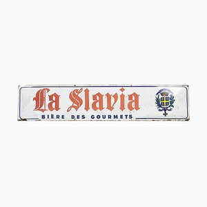 Emailliertes Werbeschild von La Slavia